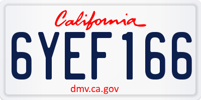 CA license plate 6YEF166