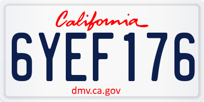 CA license plate 6YEF176