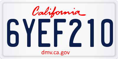 CA license plate 6YEF210