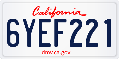 CA license plate 6YEF221