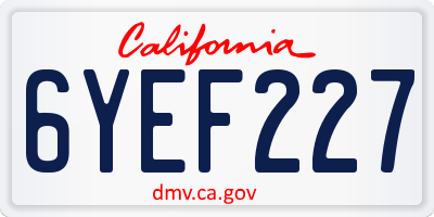 CA license plate 6YEF227