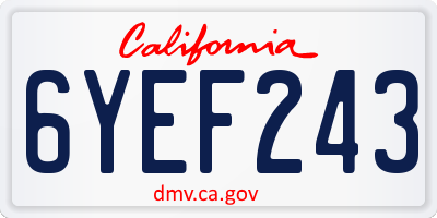 CA license plate 6YEF243