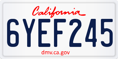 CA license plate 6YEF245