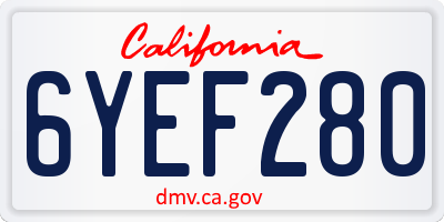 CA license plate 6YEF280