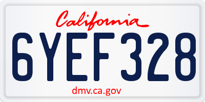 CA license plate 6YEF328