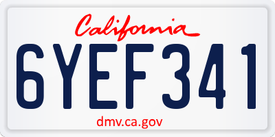 CA license plate 6YEF341