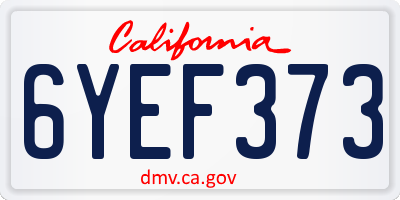 CA license plate 6YEF373