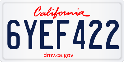 CA license plate 6YEF422