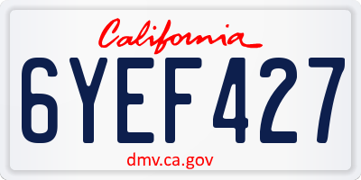 CA license plate 6YEF427