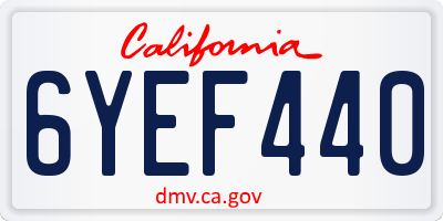 CA license plate 6YEF440