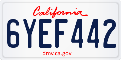 CA license plate 6YEF442