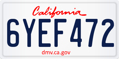 CA license plate 6YEF472