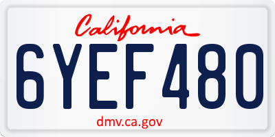 CA license plate 6YEF480