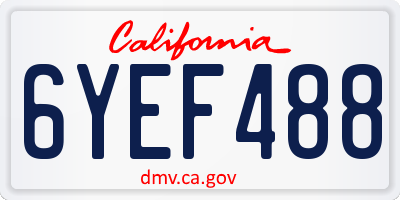 CA license plate 6YEF488