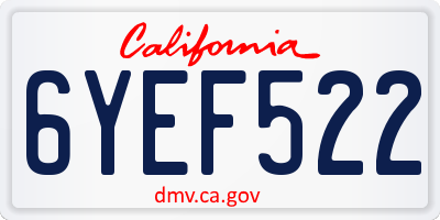 CA license plate 6YEF522