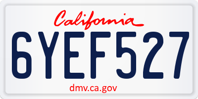 CA license plate 6YEF527