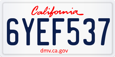 CA license plate 6YEF537