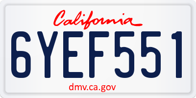 CA license plate 6YEF551