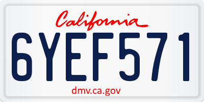 CA license plate 6YEF571