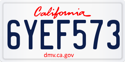 CA license plate 6YEF573