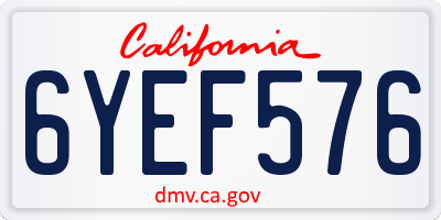 CA license plate 6YEF576