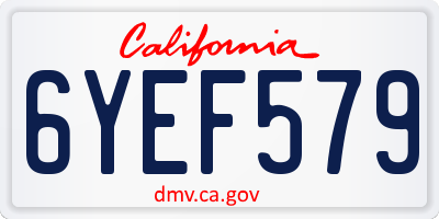 CA license plate 6YEF579