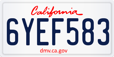 CA license plate 6YEF583