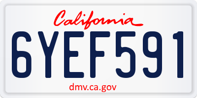 CA license plate 6YEF591