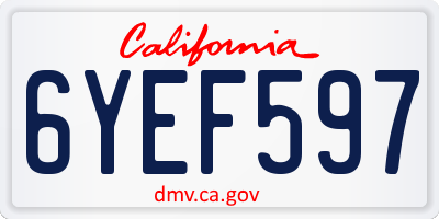 CA license plate 6YEF597