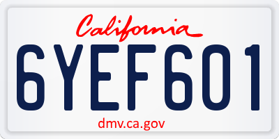 CA license plate 6YEF601