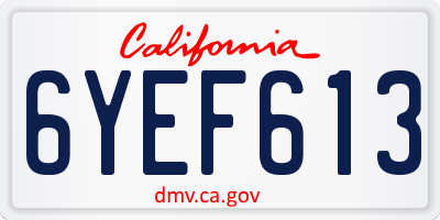 CA license plate 6YEF613