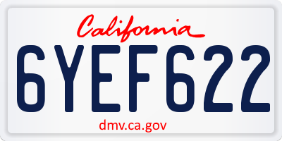 CA license plate 6YEF622