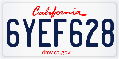CA license plate 6YEF628