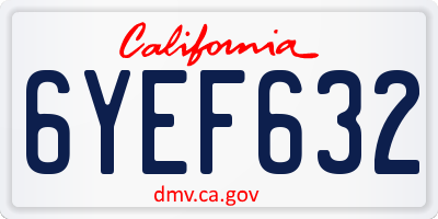 CA license plate 6YEF632