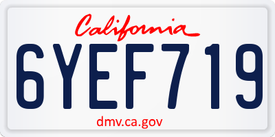 CA license plate 6YEF719