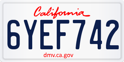 CA license plate 6YEF742