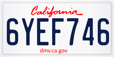 CA license plate 6YEF746