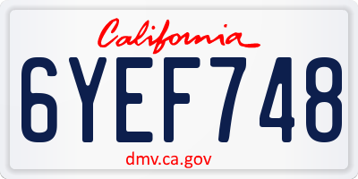 CA license plate 6YEF748