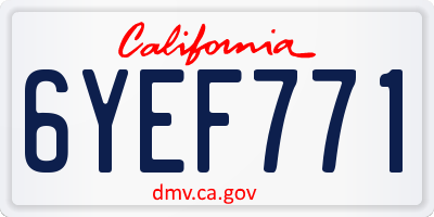 CA license plate 6YEF771