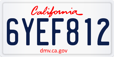 CA license plate 6YEF812