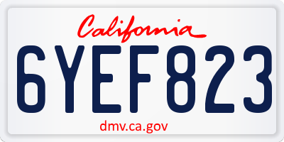 CA license plate 6YEF823