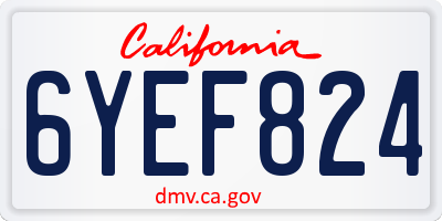 CA license plate 6YEF824