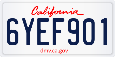 CA license plate 6YEF901