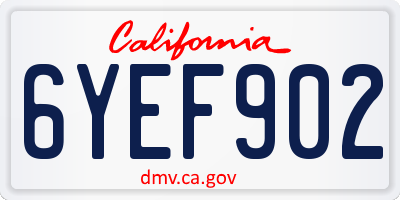 CA license plate 6YEF902