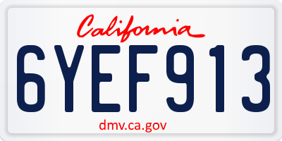 CA license plate 6YEF913