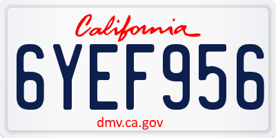 CA license plate 6YEF956