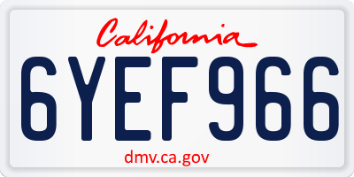 CA license plate 6YEF966