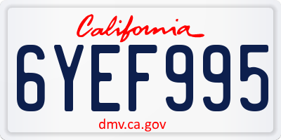 CA license plate 6YEF995