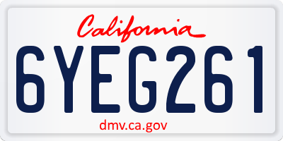 CA license plate 6YEG261