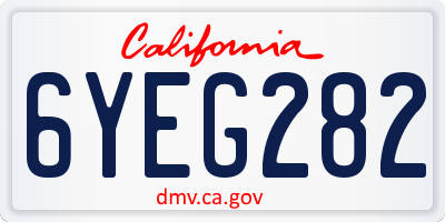CA license plate 6YEG282